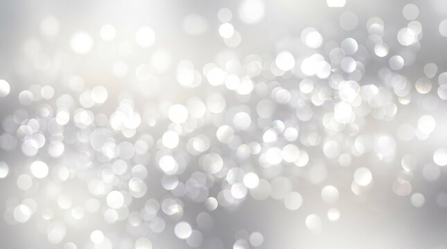 Abstract Blurred White and Gray Bokeh Texture Background with Shimmering Light