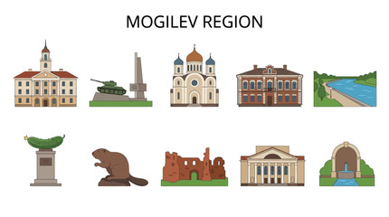 Mogilev Region Landmarks and Symbols Collection. © zyaa