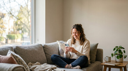 Fototapeta premium Using life insurance to build wealth a woman's journey in her cozy home lifestyle comfort personal growth