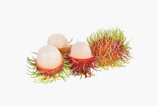 rambutan isolated on white background.