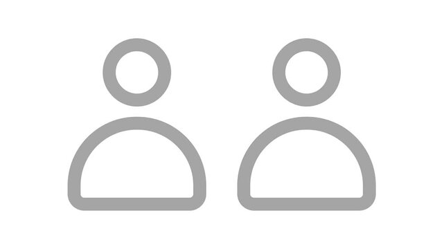 Two people users, icon, vector, pictogram.