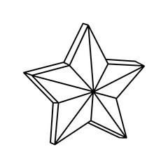 Obraz premium 3D isometric five pointed star line art vector illustration isolated on Transparent background for logo and graphic design