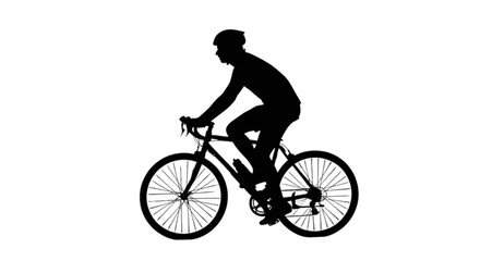 Obraz premium Silhouette of man riding bicycle