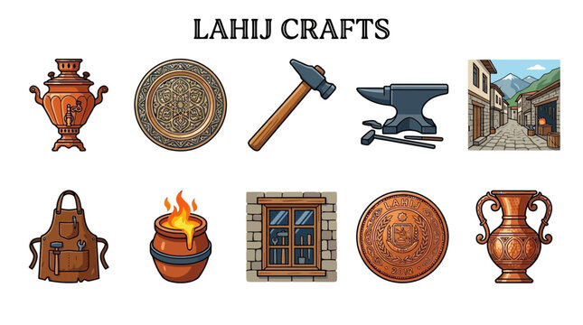 Collection of Lahj Crafts and Tools.