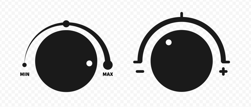 Minimalist Volume Control Knob. Silhouette volume switch button