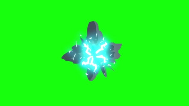 Cartoon countdown 10 seconds animation footage with funny bouncing numbers and vibrant comic elements isolated on chroma key green screen background for video editing overlay