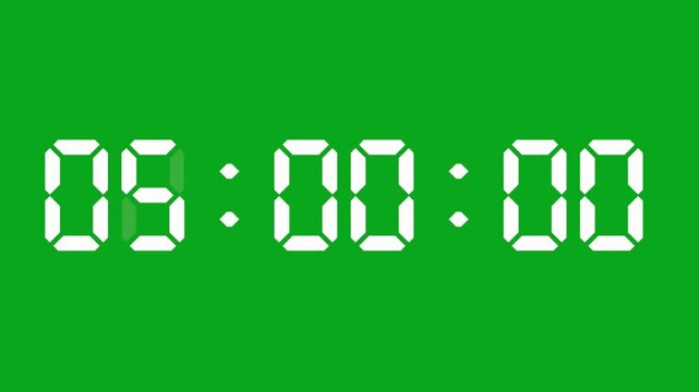 Modern graphic counting up 25 seconds animation footage with dynamic circular progress bar and bold digital numbers isolated on chroma key green screen background for video editing overlay