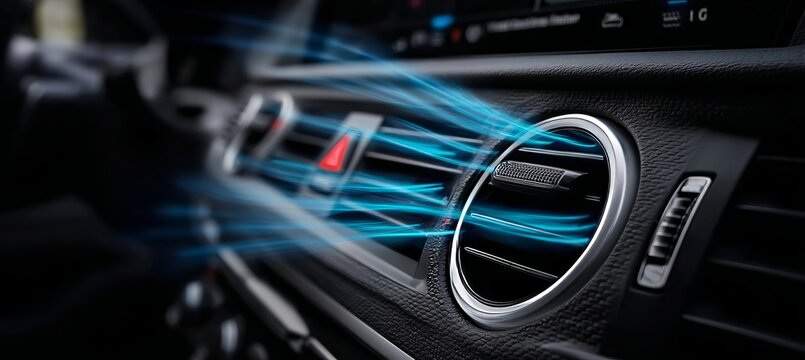 Detailed View of a Modern Car Air Conditioning Vent System, Enhancing Interior Comfort and Coolness