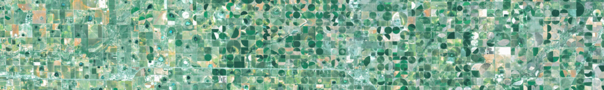Brownfield farming region near Lubbock, Texas, USA, Large-scale agricultural land visible from space