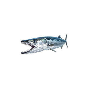 Fresh silverfish placed separately on a white background.