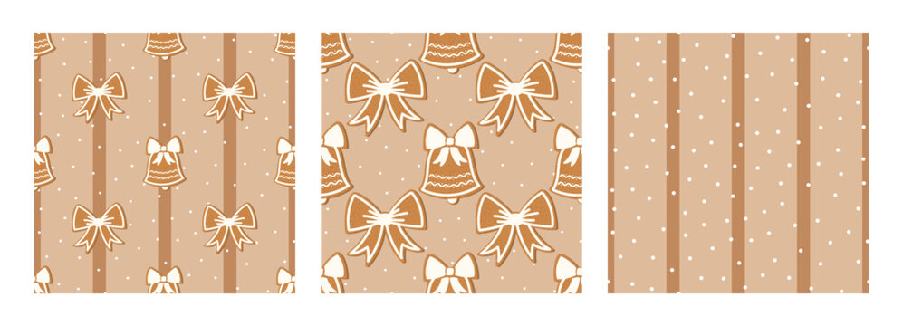 Snowflake snowman cover for new year vector design with hohoho. Bg pattern and texture christmas background with new set border. Food cake icing print biscuit candy ornament cute bow cookie.