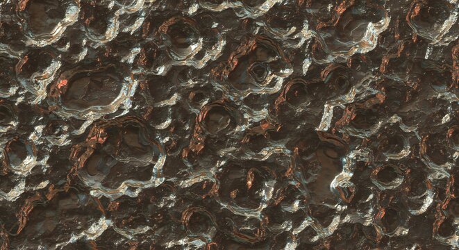 Abstract textured background with metallic and organic patterns, close-up macro view