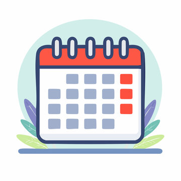 Calendar Icon with Red Highlights