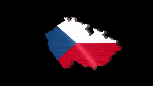 Czech Republic 3D Rotating Flag Map Alpha Channel Loop