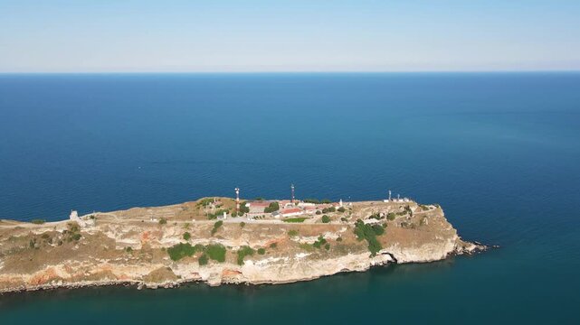 Aerial view of Black sea coast near Kaliakra cape, Dobrich Region, Bulgaria
