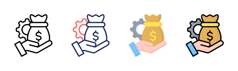 Wages icon set multiple style collection © oka