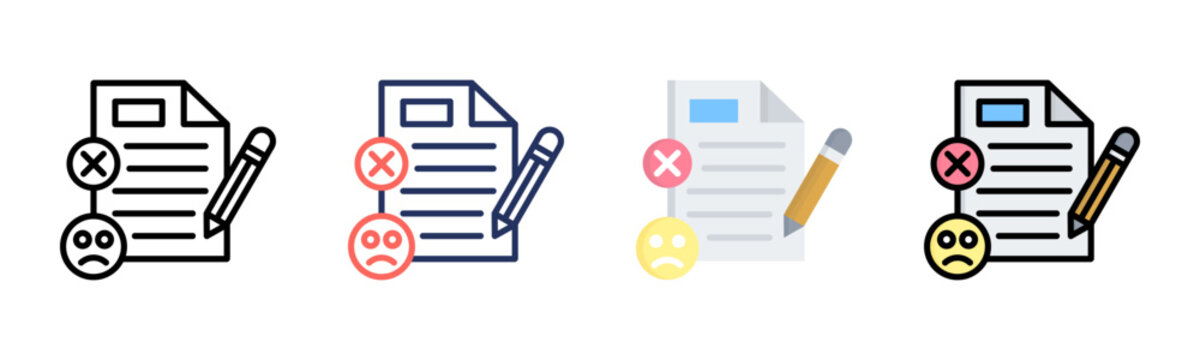 Complaints icon set multiple style collection