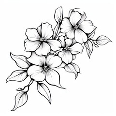 Obraz premium Hudrangea pattern drawing sketch.