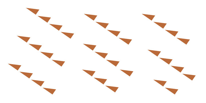 Terracotta midcentury triangle motif for fabric and packaging.