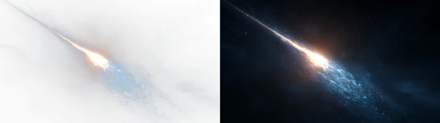 Golden magic streak with glowing particles and comet effect PNG © Антон Миргородський