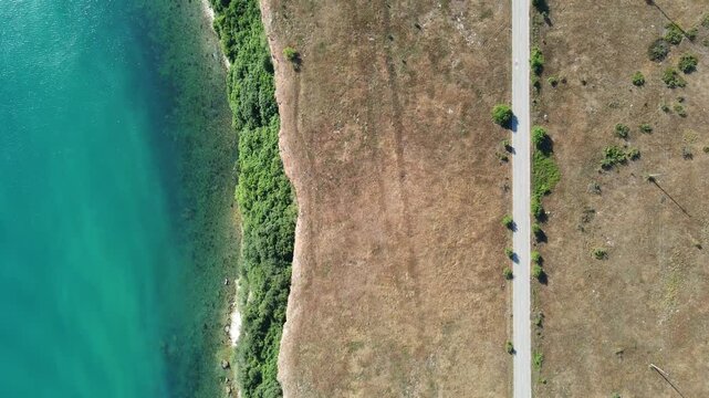 Aerial view of Black sea coast near Kaliakra cape, Dobrich Region, Bulgaria