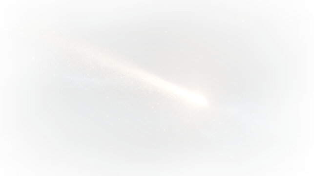 Fiery golden shooting star with glowing trail and light particles PNG
