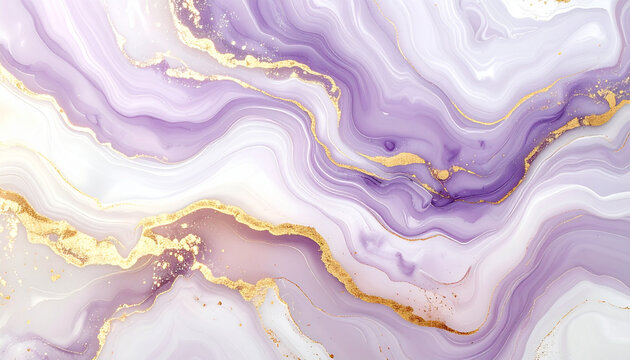 Abstract purple and gold marble texture for artistic and design purposes
