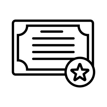 Certificate icon vector. Diploma illustration sign. literacy symbol. Charter logo. Design for web.