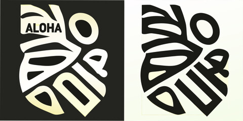 Aloha Typography Retro Style Graphic Design With Black And White Contrast © Babita