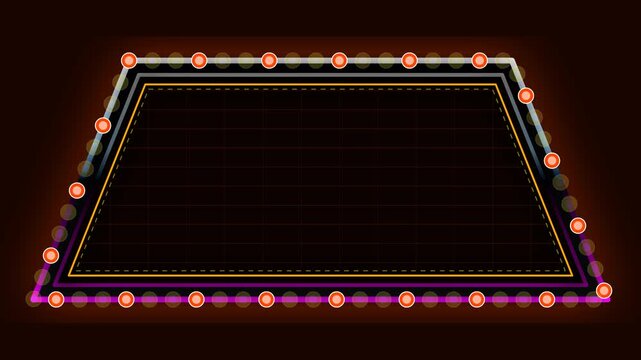 Sunset outrun orange 1980s synthwave retro marquee frame.