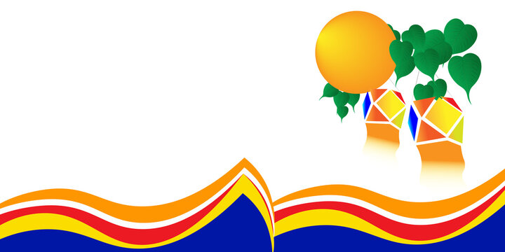 Beautiful Vesak Lanterns Illustration for Vesak Poya Day Background