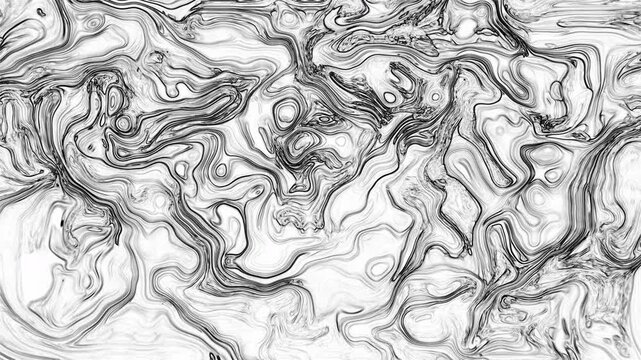 Elegant monochromatic texture with abstract liquid contour lines. Beautiful marble sketch pattern with soft engraved details on white background, ideal for modern minimalist designs.