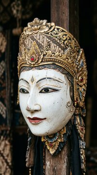 Topeng Mask Carving of Cirebon Culture Decorative