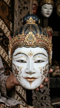 Topeng Mask from Cirebon Java Indonesia Cultural Icon