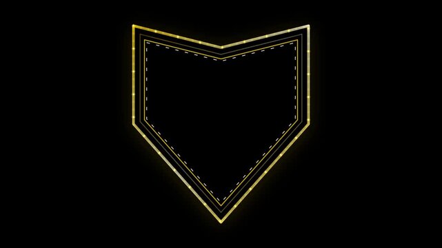 Pure black luma key blending esports gaming shield marquee frame.