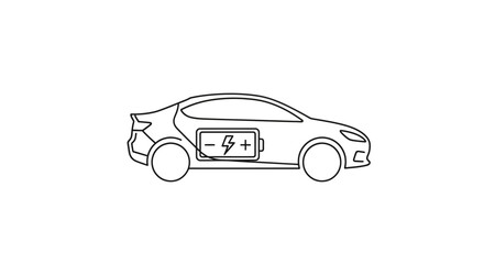 Fototapeta premium Electric car with charging plug.