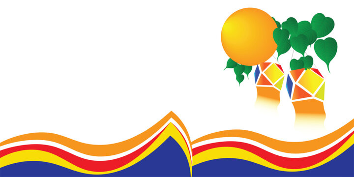 Beautiful Vesak Lanterns Illustration for Vesak Poya Day Background