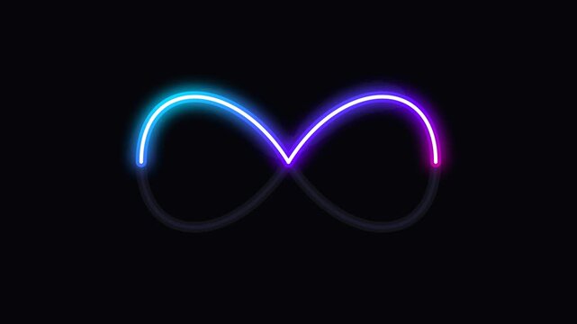 Premium glowing neon infinity loop loading animation with colorful dual chasers seamlessly orbiting a futuristic track.