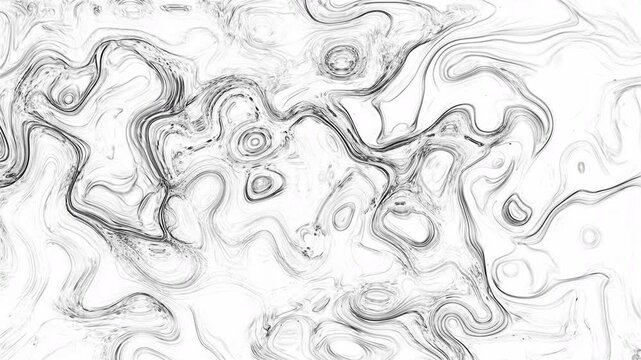 Elegant monochromatic texture with abstract liquid contour lines. Beautiful marble sketch pattern with soft engraved details on white background, ideal for modern minimalist designs.