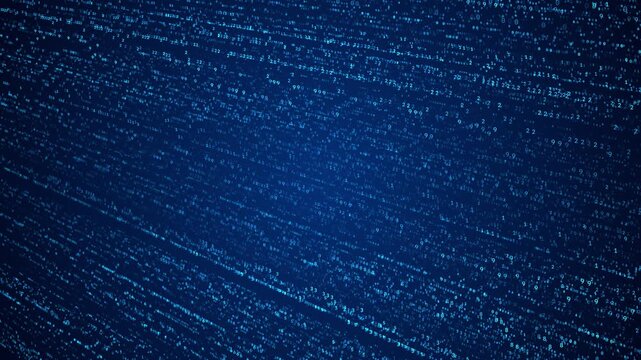 Computer Binary Matrix Big Data Streams with Flowing Digital Code Particles &ndash; Futuristic Cyber Data Flow Motion Background