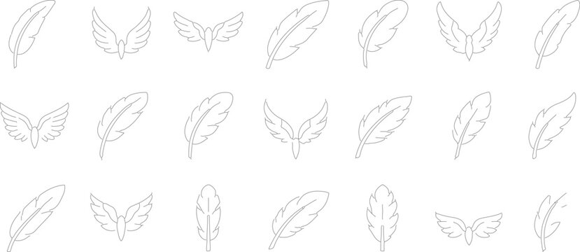 Comprehensive Minimalist Vector Icon Set Featuring Thin Line Outline Style Symbols for User Interface Design, Mobile Apps, Web Navigation, and Modern Graphic Identity Branding