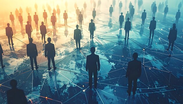 Global connections and human networks concept.