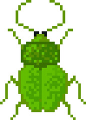 Fototapeta premium Beetle Top View Pixel Art