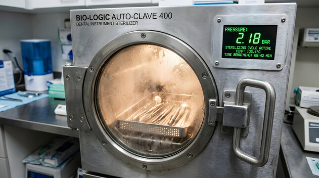 bio logic auto clave 400 dental instrument sterilizer in a medical office setting