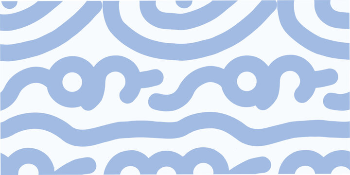 Abstract pattern of light blue wavy lines on a white background