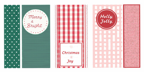 Festive christmas bookmark designs with patterns and holiday greetings © Mamata
