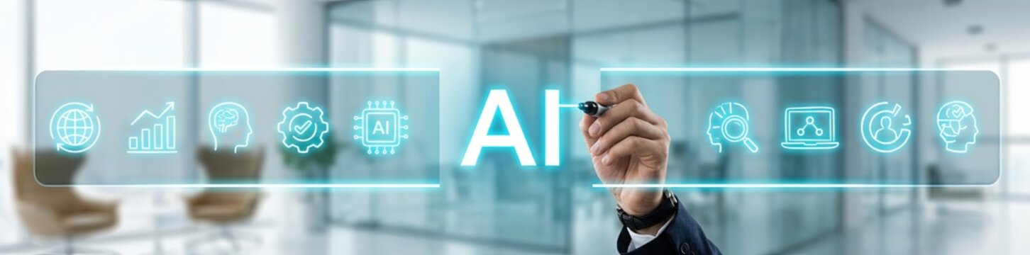 Innovative ai technology showcase modern office digital content professional environment close-up view future concepts in artificial intelligence