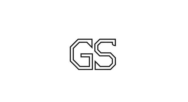 Black and white GS monogram initial letter logo design