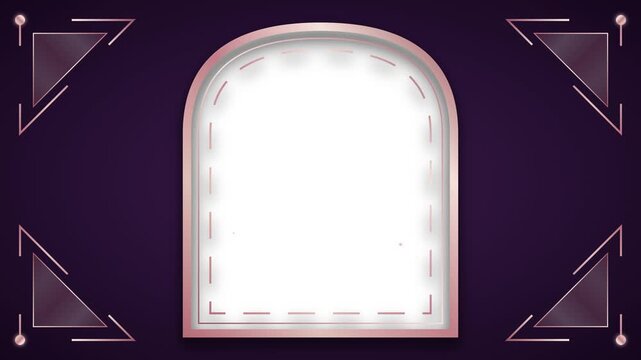 Luxurious premium animated Royal Amethyst Gothic Arch Frame elegant royal frame background