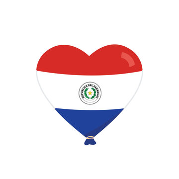 Heart balloon with paraguay flag